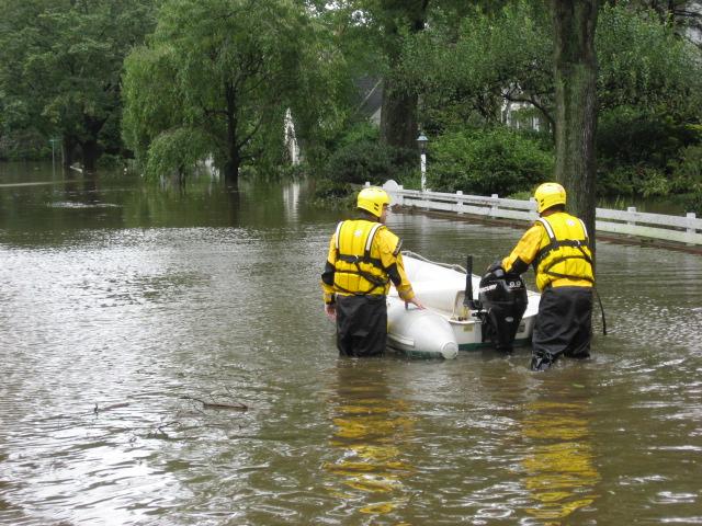 Fire Fighters during Hurricane Irene August 2011